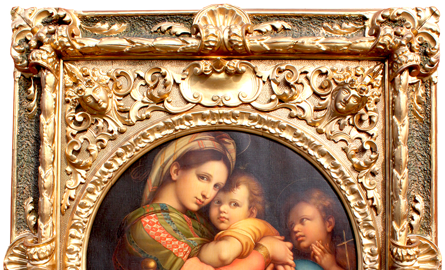 A Fine Italian 19th Century Oil Painting on Canvas "La Madonna della